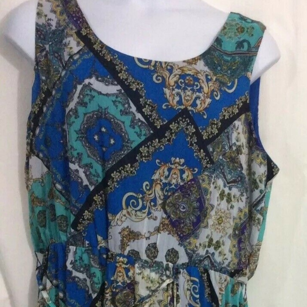 NEW Women Plus Blair Sz 24W 3X Blue Gold Dress